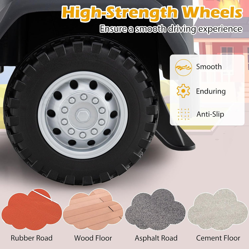 Ride On Construction Vehicle for Kids, Licensed Scania Push Car, Light & Sound, Under-Seat Storage, No Power