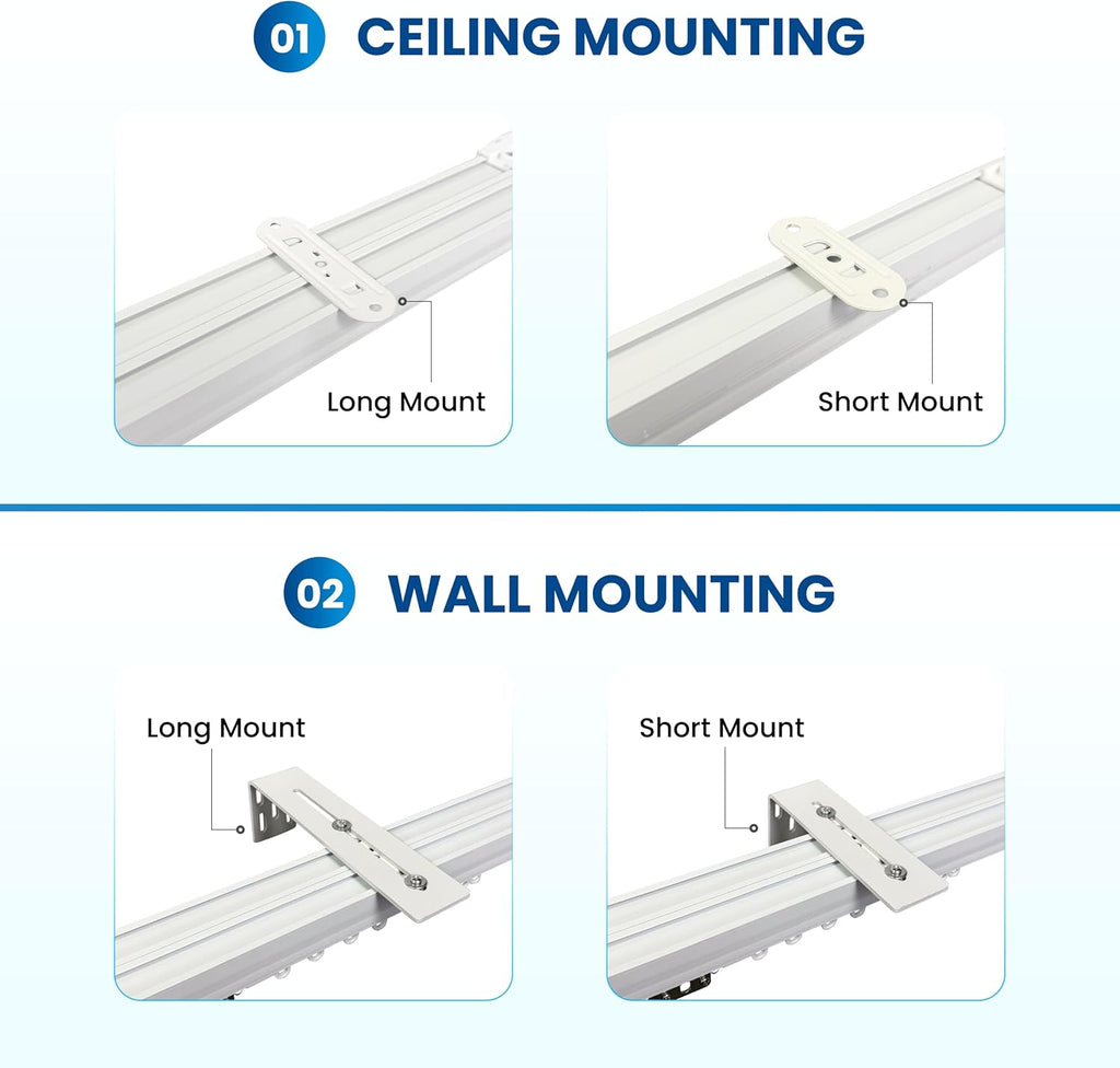 Smart Motorized Curtain Track, 71-130in, No-Cut Adjustable Electric Rail, ~33dB Quiet Motor, Remote & App Control