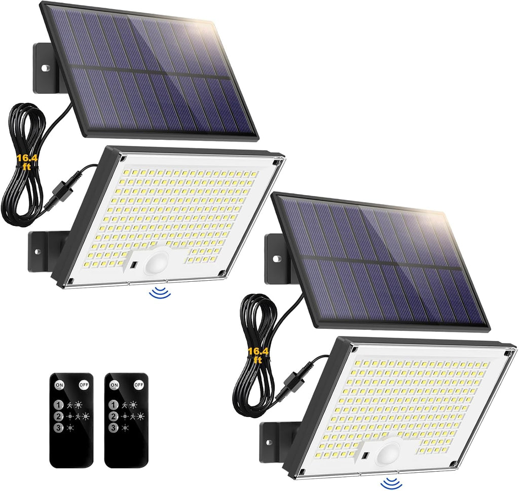 Solar Lights Outdoor, Solar Motion Sensor Flood Lights 2Pack | Remote Control,IP65 Waterproof, Motion Sensor,3