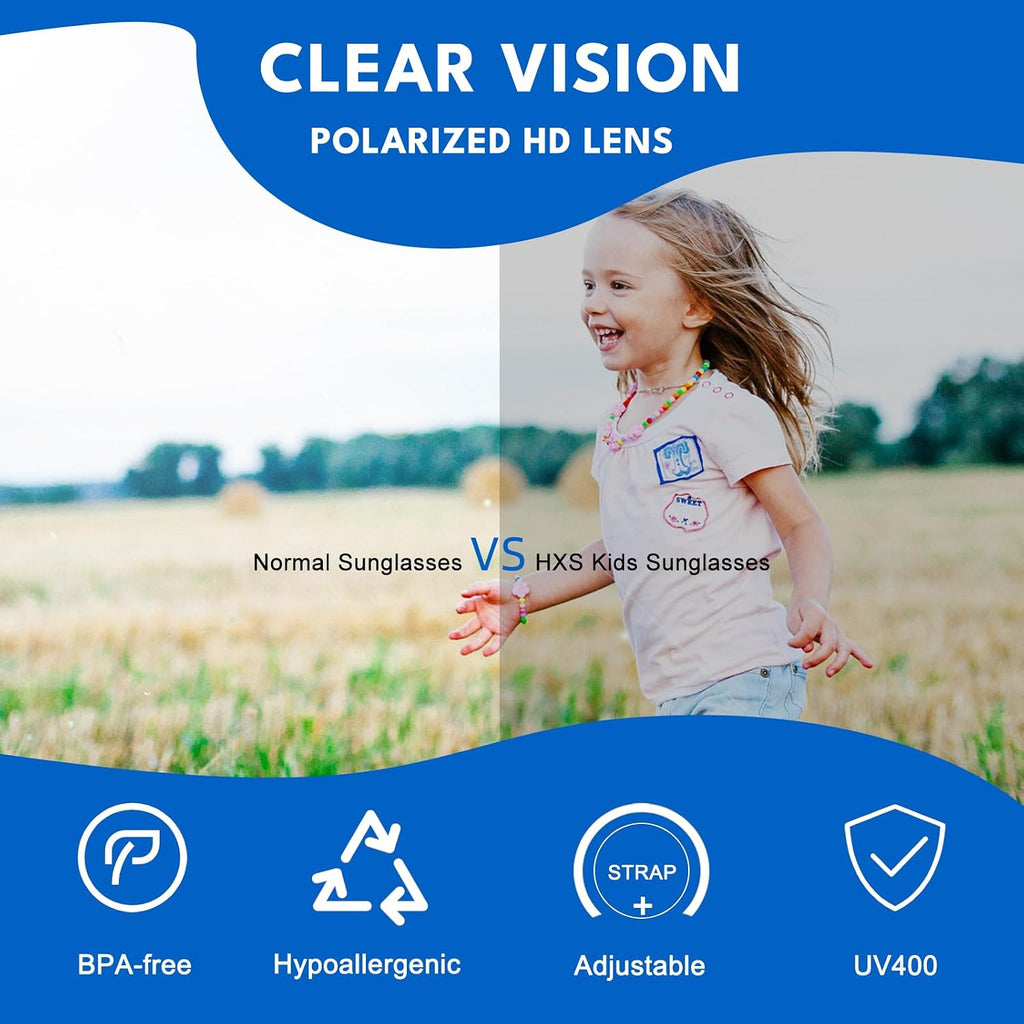 Pack Toddler Polarized Sunglasses UV400 with Strap