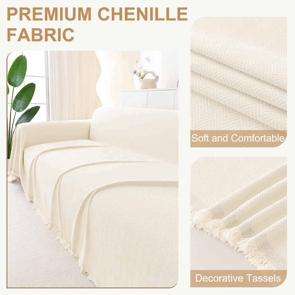 Couch Cover for Dogs, Chenille Sofa Covers for 3 Cushion Couch