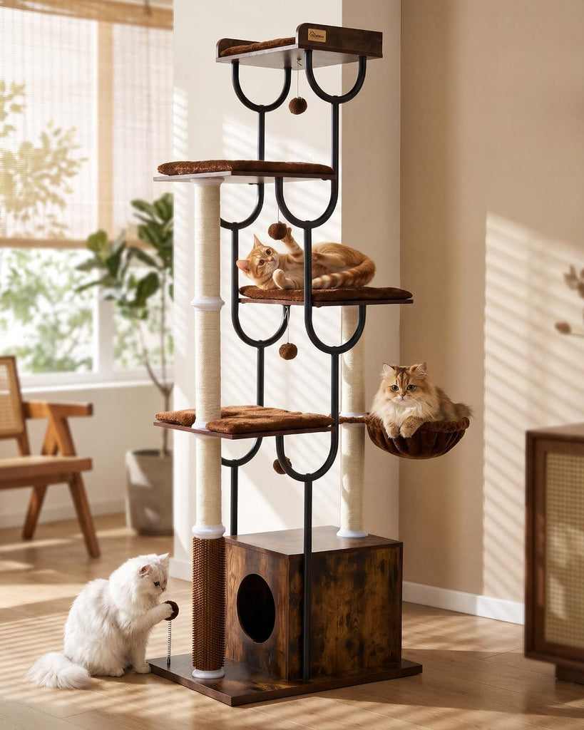 74" Cat Tree, Cat Tower for Indoor Cats, Modern Cat Tree Tower