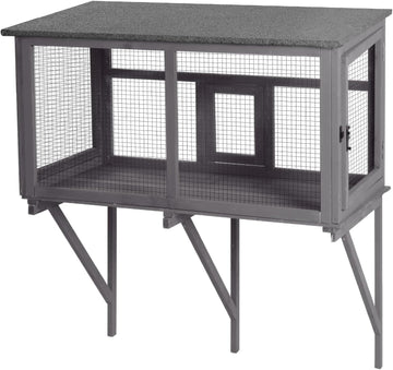 Catio Outdoor Cat Enclosure, Cat Window Box for 1-2 Cats with Weatherproof Asphalt Roof & Lockable Door, Expendable