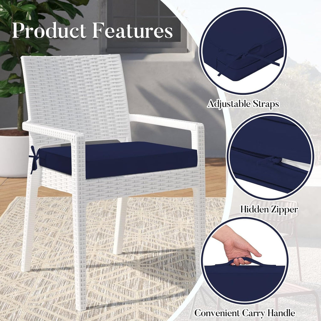 Outdoor Chair Cushions Furniture, Waterproof Outdoor Seat Cushions Set of 4 19 x 19, Patio Chair Cushions Set of 4