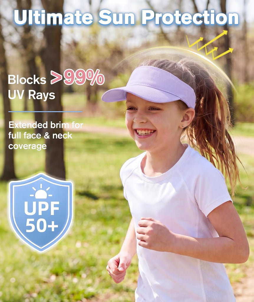 Kids Visor Adjustable Cotton Girls Sun Hat for Golf Outfit,Tennis
