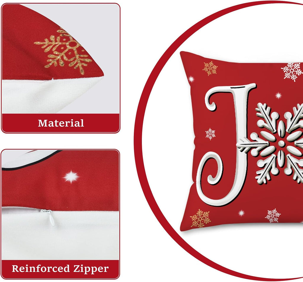 Christmas Throw Pillow Covers 18x18 Inches - Set of 4