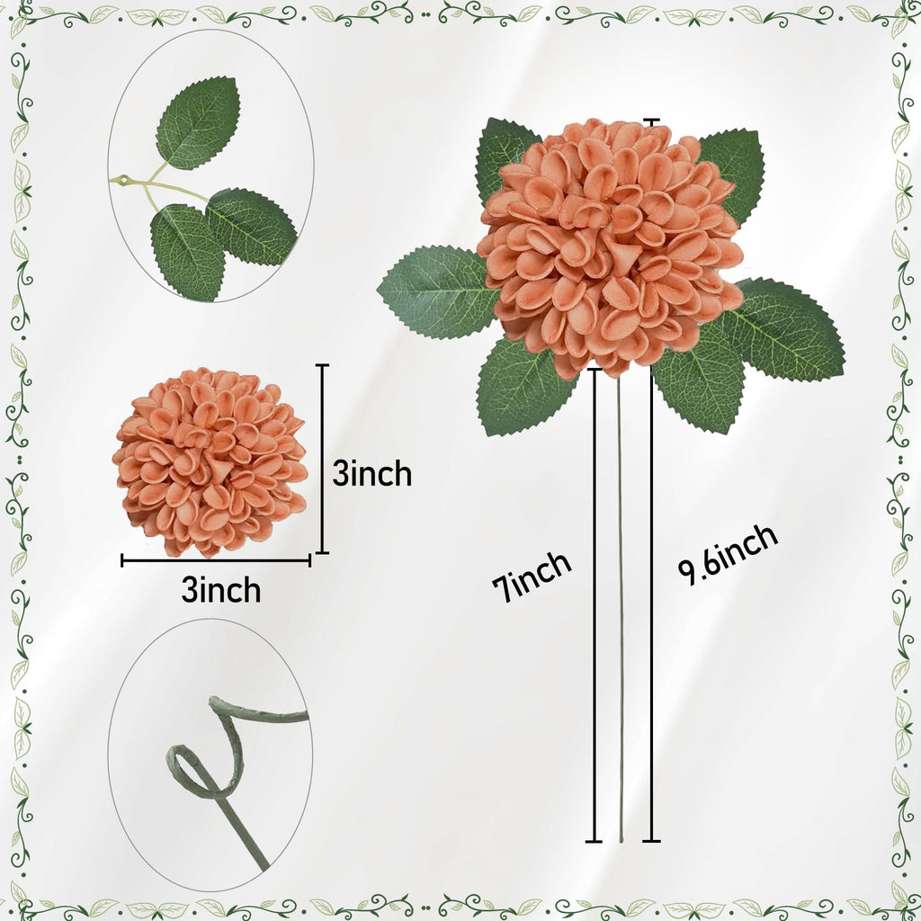 Artificial Dahlia Flowers 50pcs Terracotta Artificial Rose for DIY