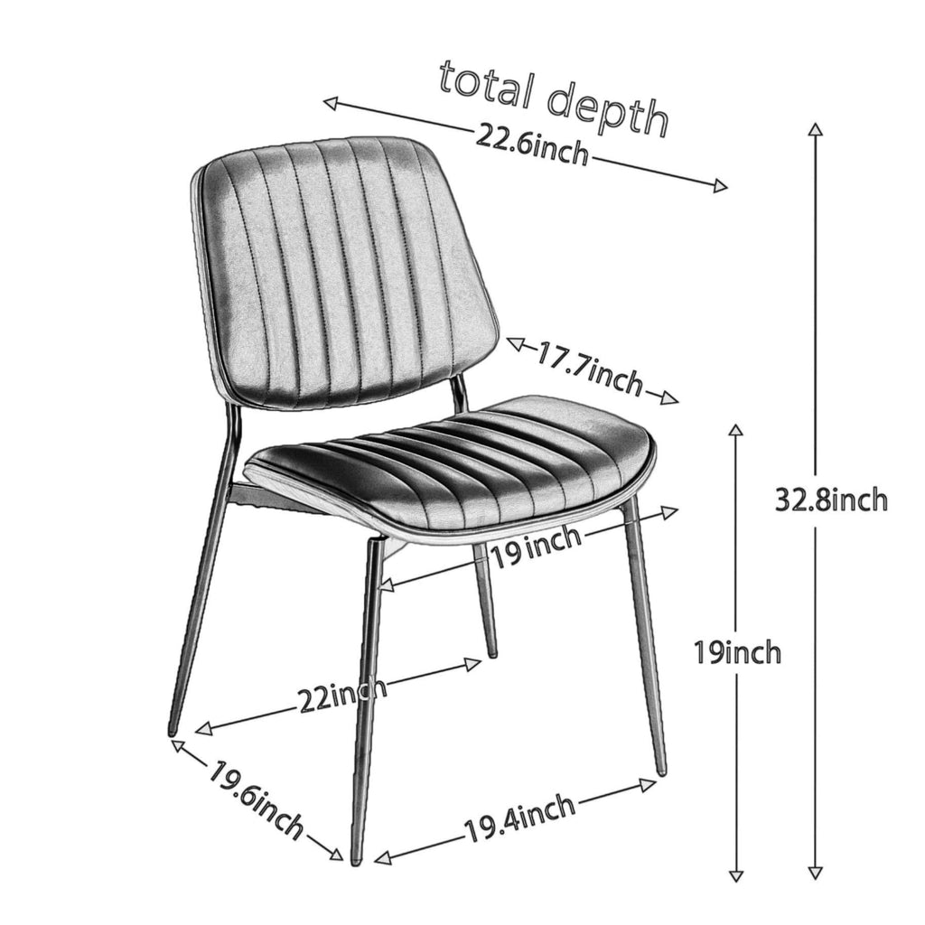 Set of 4, Mid-Century Modern Kitchen Chairs, Gray Linen