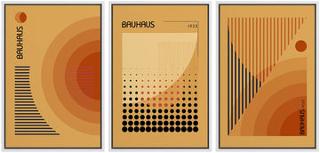 Framed Canvas Print Wall Art Bauhaus Art Prints Abstract Mid Century Modern Wall Art Minimalist Decor - 24"x36"x3
