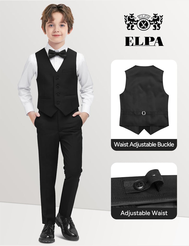 Boys' Formal Suit Vest Set with Suspender, Kids Suit for Wedding