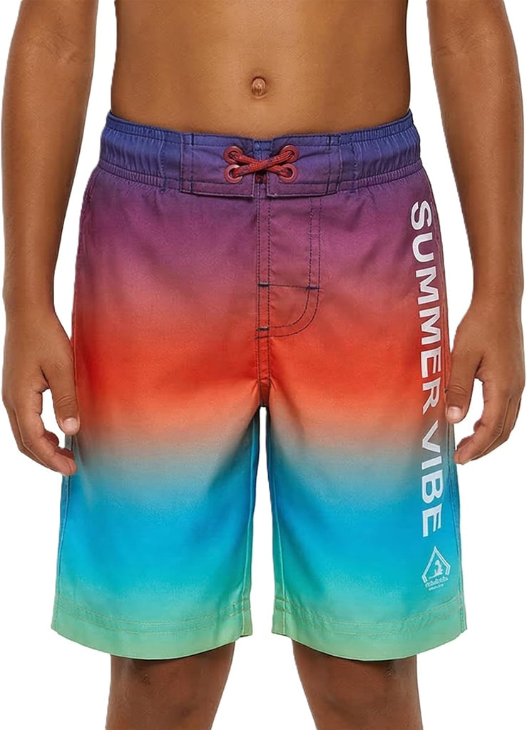 Boys' UPF 50+ Quick Dry Swim Trunks with Mesh Lining Shorts