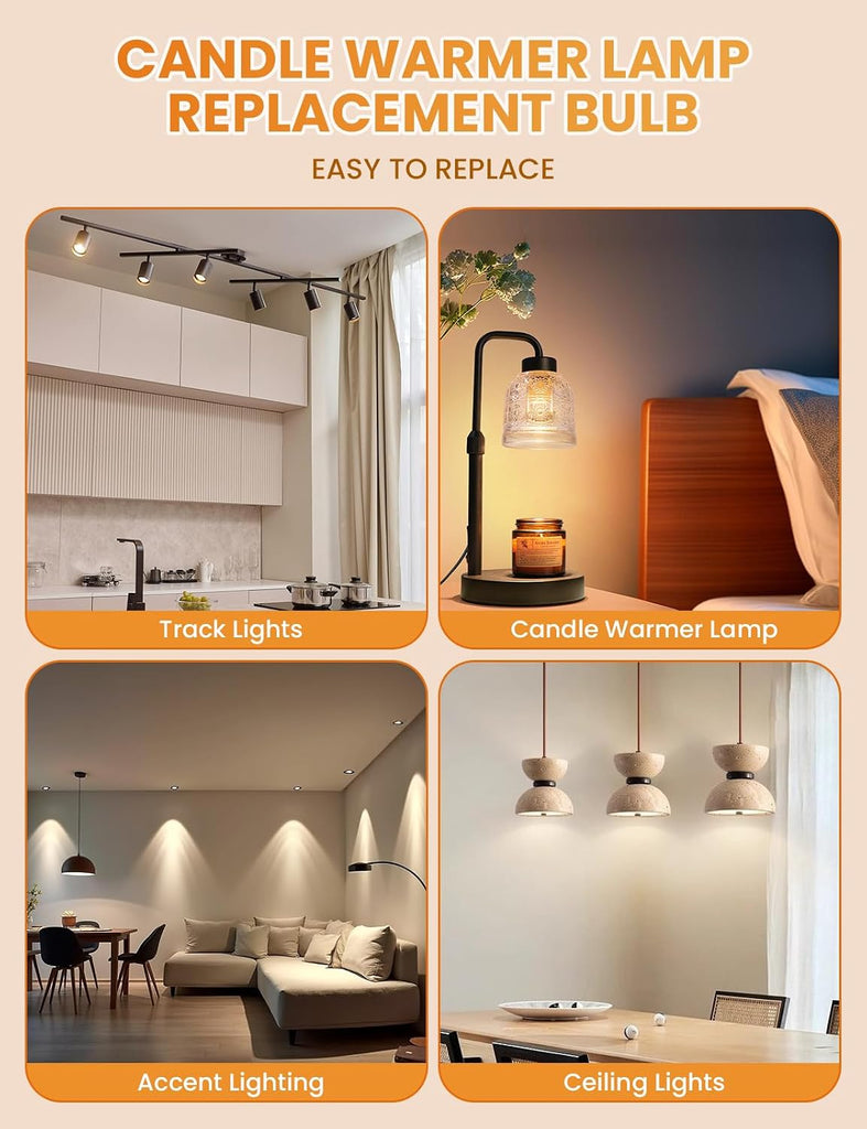 GU10 Halogen Bulb, 120V 50W Halogen Light Bulbs with Glass Cover for Candle Warmer, MR16 GU10+C 2700K Warm White