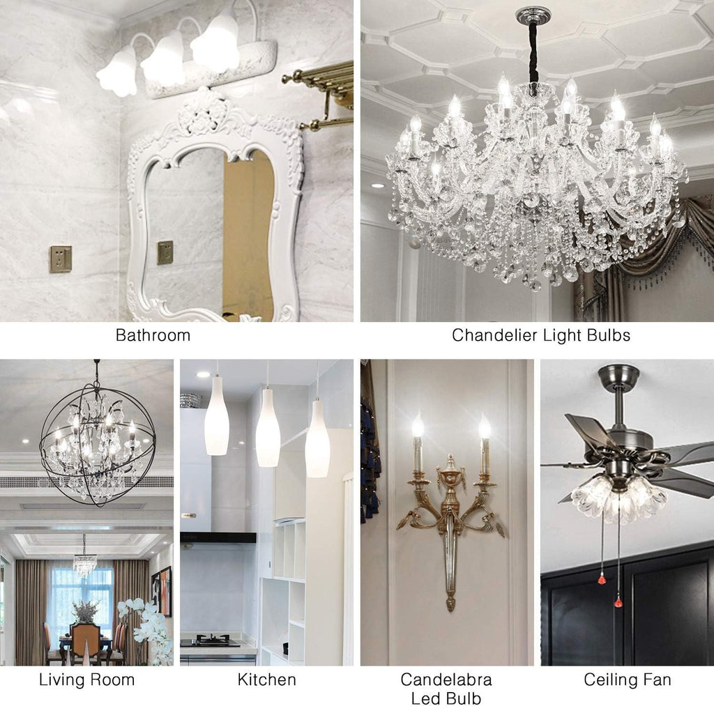 Frosted E12 Candelabra Led Bulbs 40 Watt Dimmable E12 Led Light Bulbs 4000k