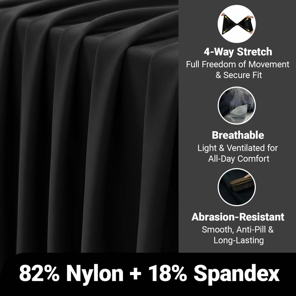 1 Yard Black Nylon Spandex Fabric, 59 Inch Wide