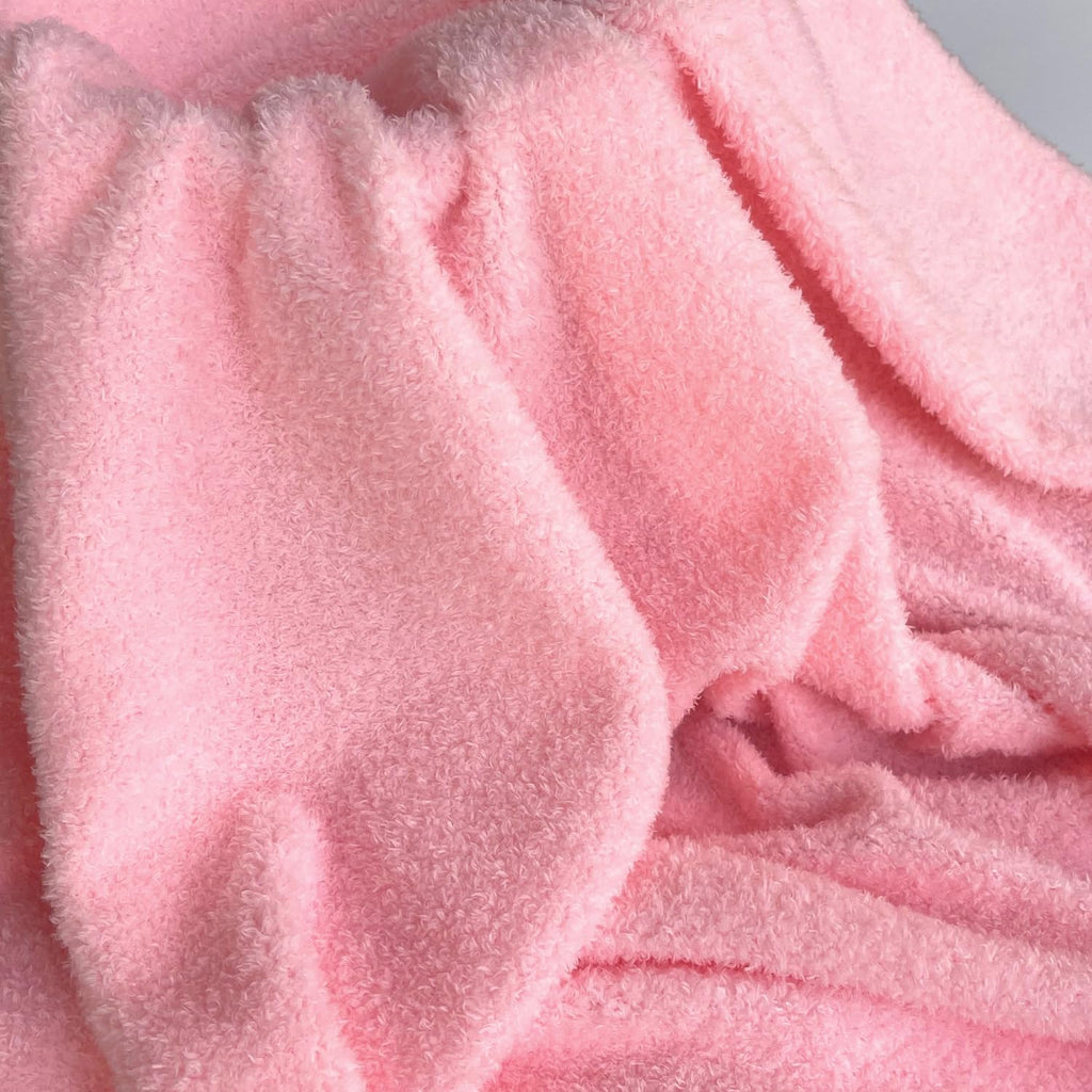 Pink Short Pile Faux Fur Plush Fabric, 63" Wide, 1 Yard