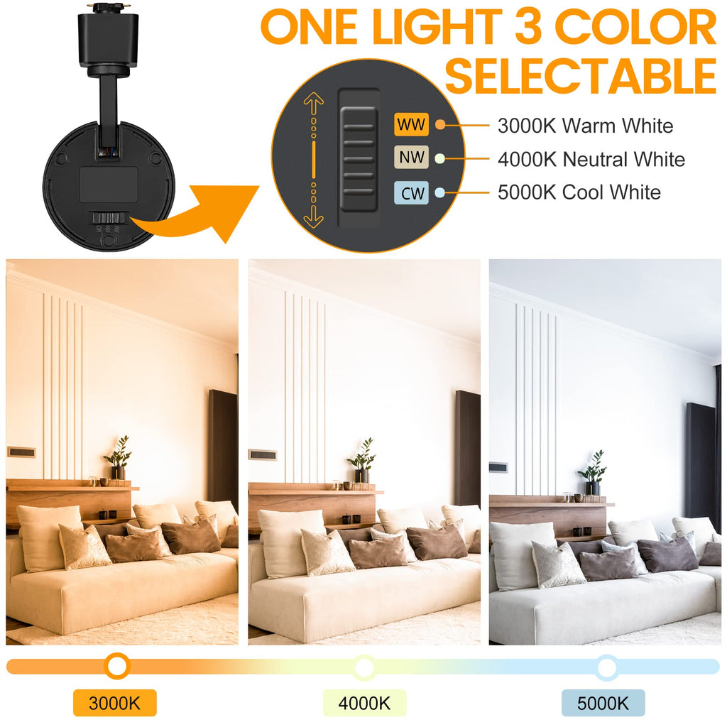 20W J Type Track Lighting Heads Dimmable Bright LED Track Lighting Fixtures for Accent Task Ceiling Track