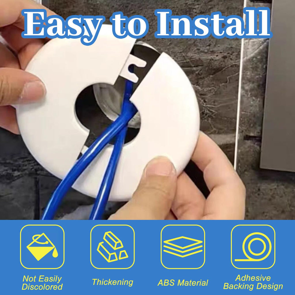 5Pcs Self-Adhesive Split Flange for 1" Pipe, ABS Round Escutcheon Plate