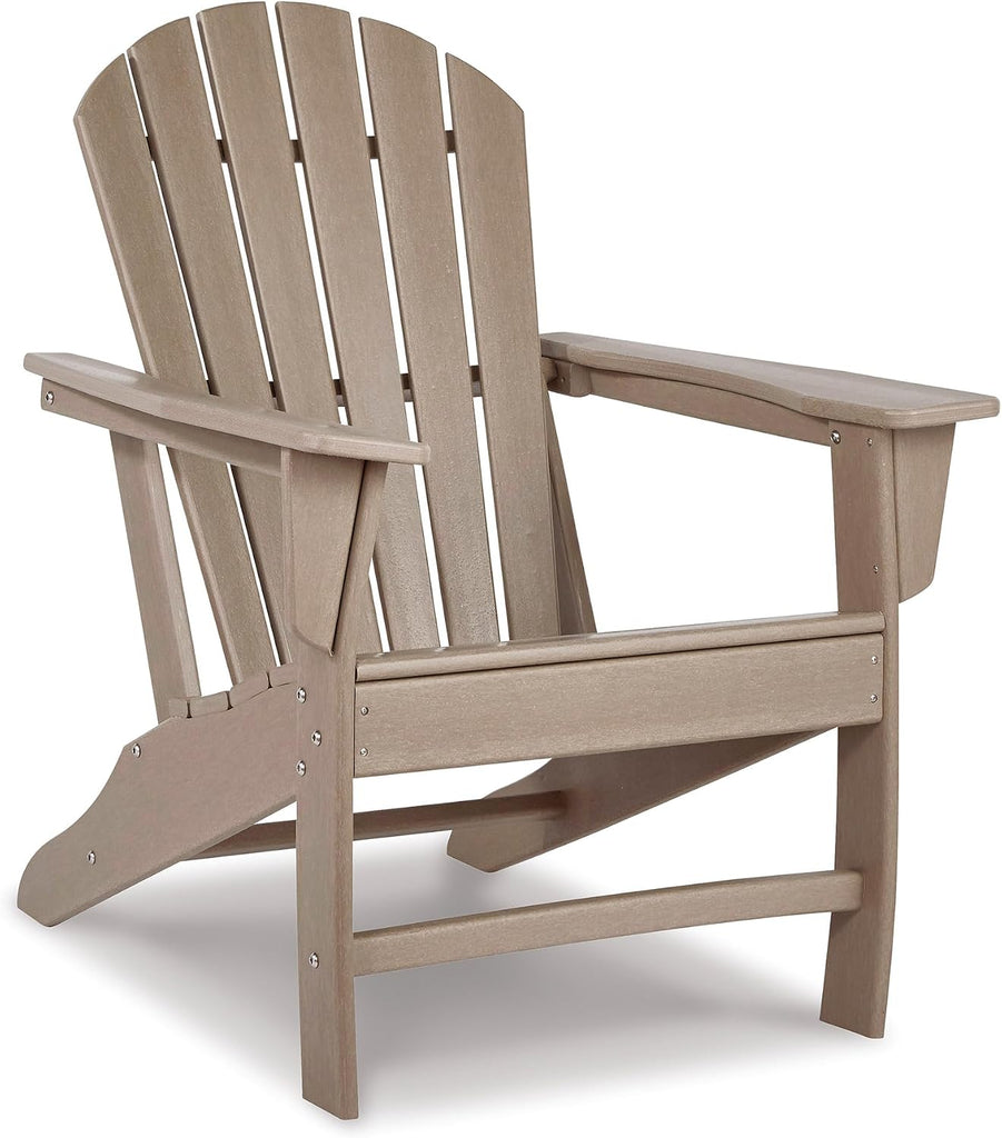 Sundown Treasure Outdoor Patio HDPE Adirondack Chair, Light Brown
