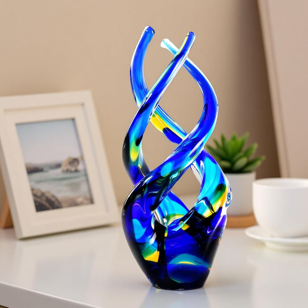 Hand Blown Cobalt Blue Ocean Theme Glass Sculpture Home Decor - Set of 199