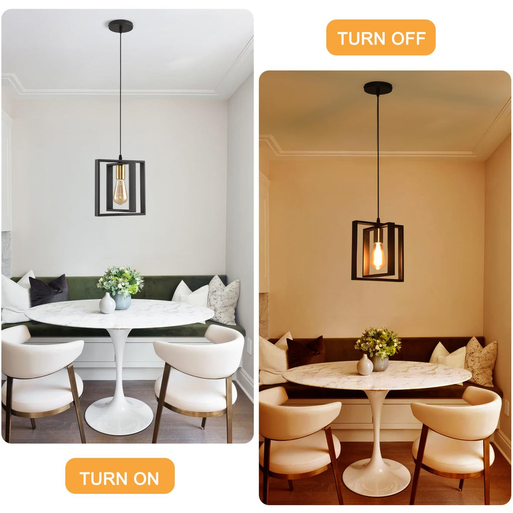 Set of 3 Rotatable Metal Frame Kitchen Island Pendant Lights