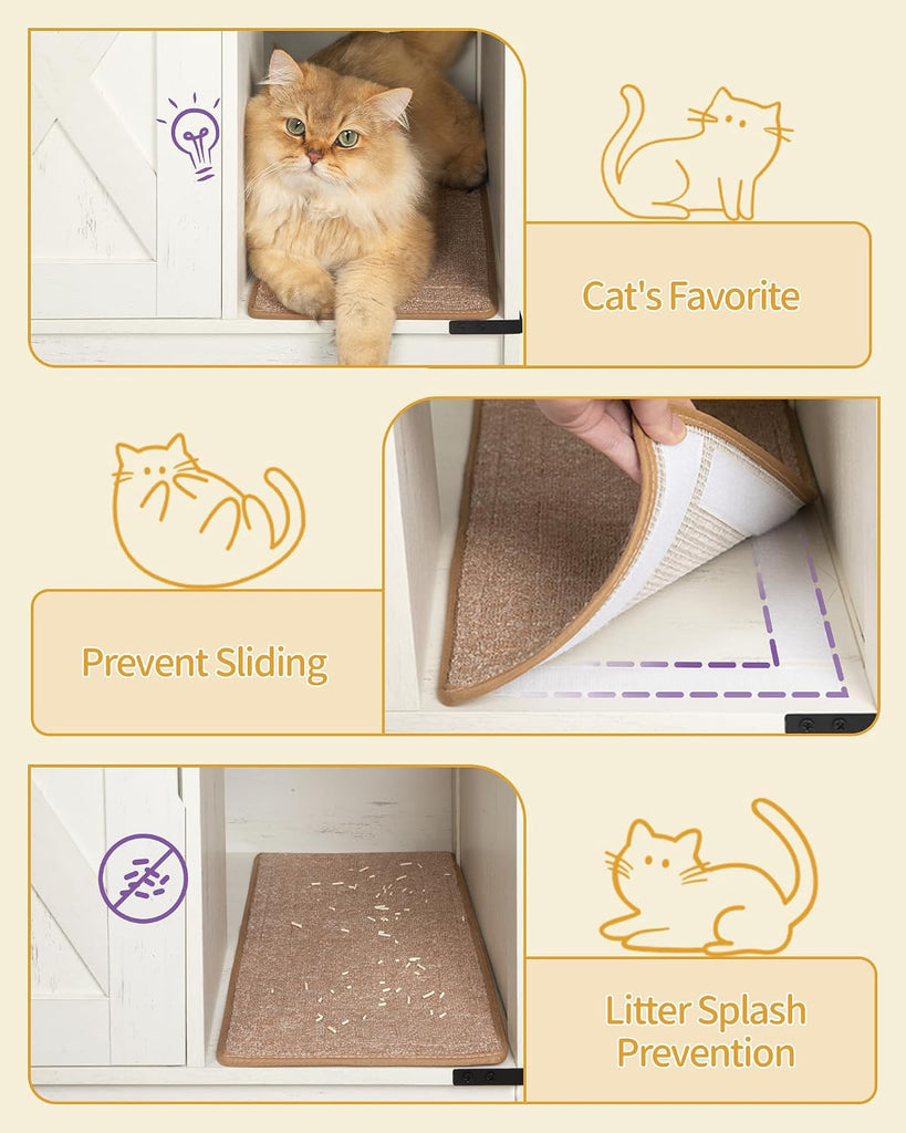 Double cat Litter Box Enclosure, Cat Cabinet with Large Storage