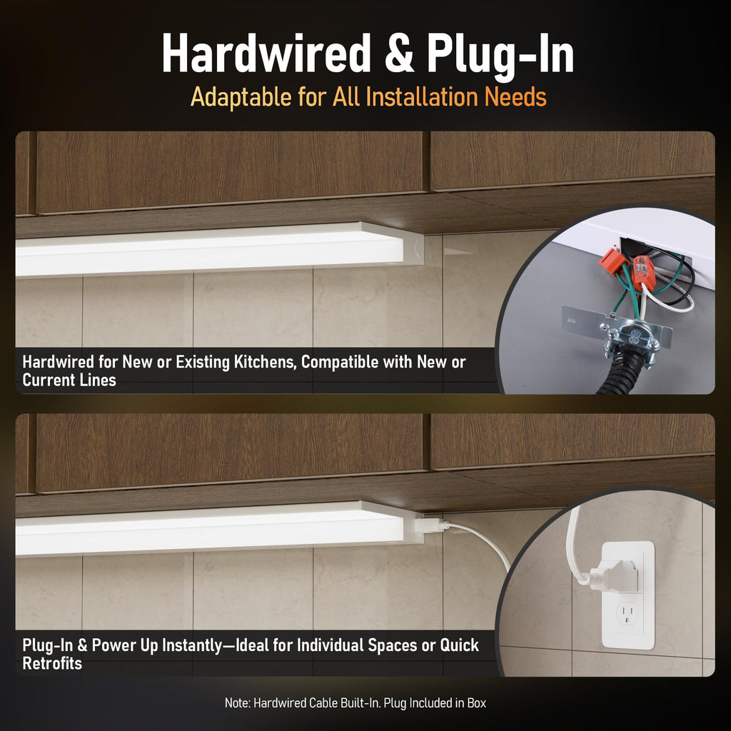 Ultra-Slim LED Under Cabinet Lighting Fits 36" Cabinets