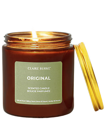Scented Candle, Original Floral Scent, Amber Glass Jar, 13 oz