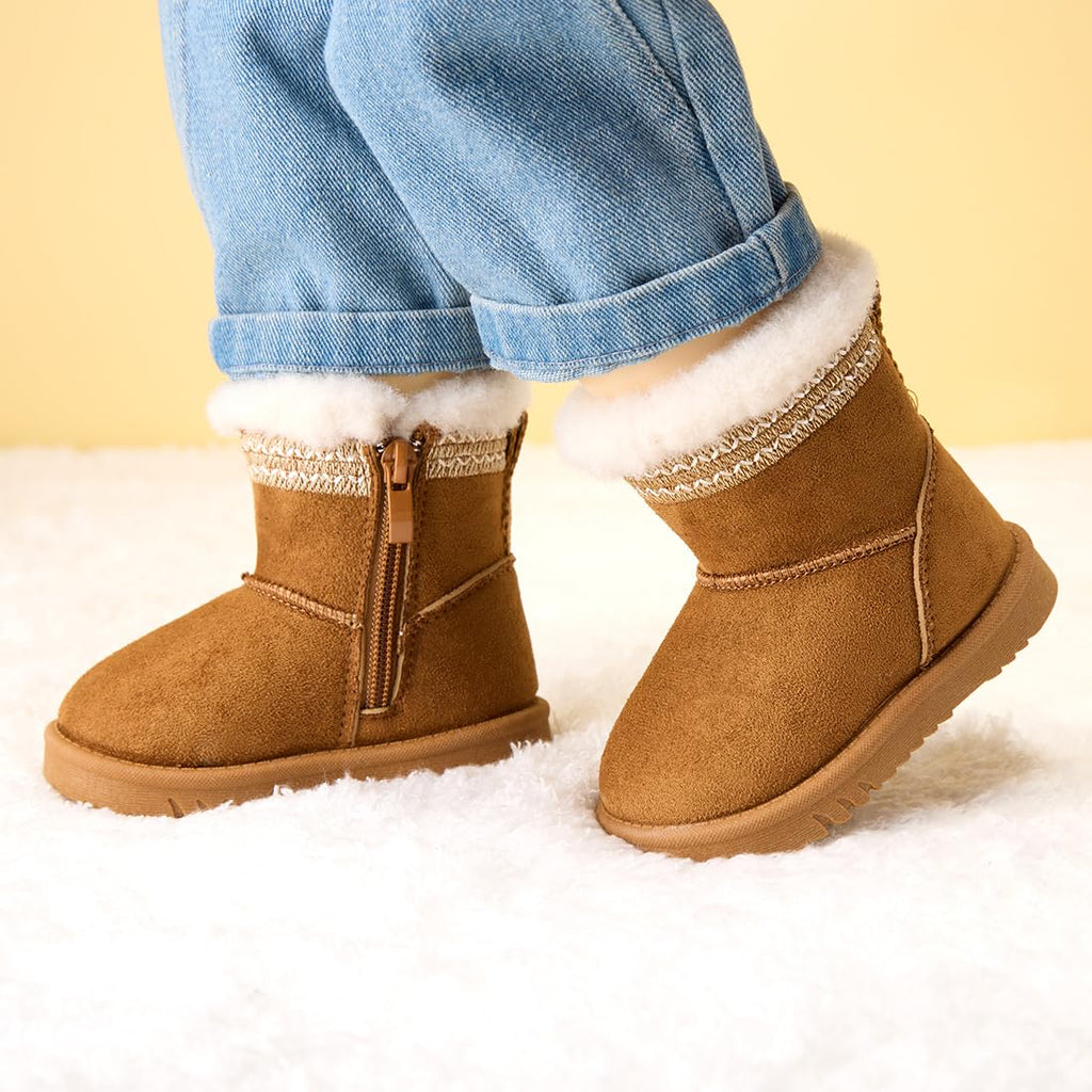 Baby Winter Snow Boots Infant Walking Shoes Brown