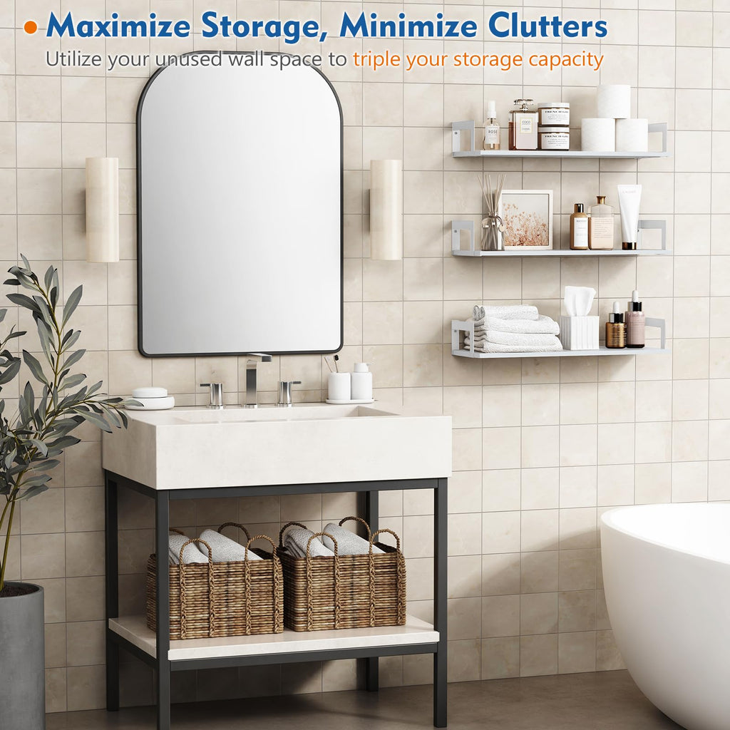 24 Inch Wall Bookshelf, Floating Shelves Bathroom Over Toilet