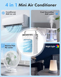 Portable Air Conditioners, Air Cooler Evaporative Personal Mini AC with Remoter, 4 Wind Speed, 2-4-6H Timer, 2 Modes