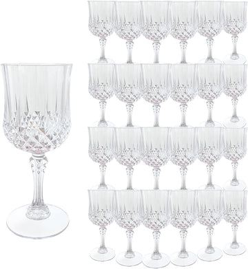 Plastic Wine Glasses, Plastic Goblets Vintage Style Cordial Unbreakable Drinking Glasses, Reusable Drinkware