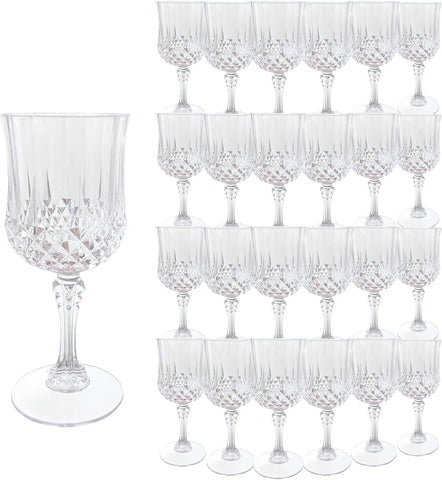 Plastic Wine Glasses, Plastic Goblets Vintage Style Cordial Unbreakable Drinking Glasses, Reusable Drinkware