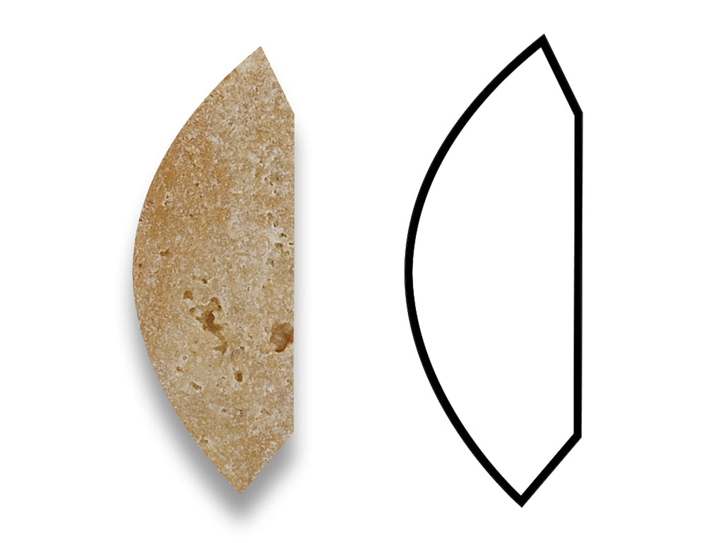 Gold (Yellow) Travertine 1X6 Quarter-Round Trim Molding, Honed