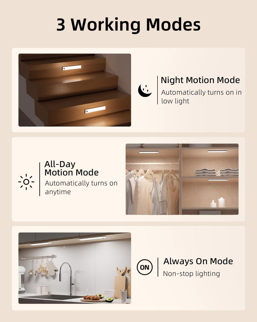 Under Cabinet Lighting with Charging Station, Motion Sensor Lights
