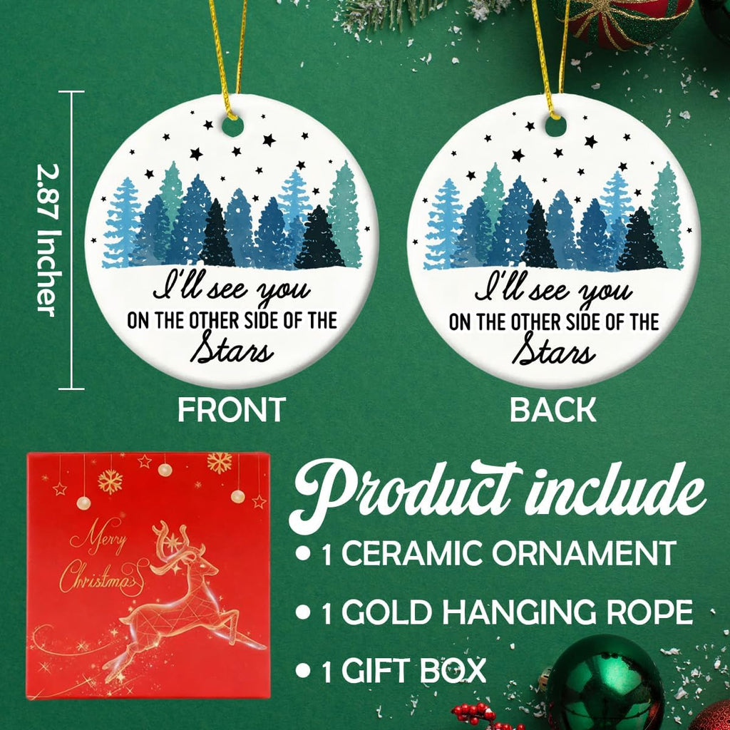 Memorial Ornaments - Sympathy Remembrance Bereavement Gifts for Loss of Loved Ones - Xmas Tree Ceramic Christmas