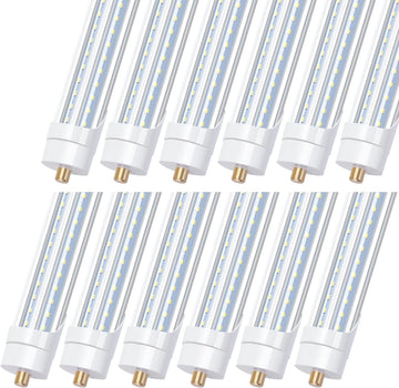 8ft LED Tube Light 65W, Fa8 Base Single Pin, Double Ended, Ballast Bypass