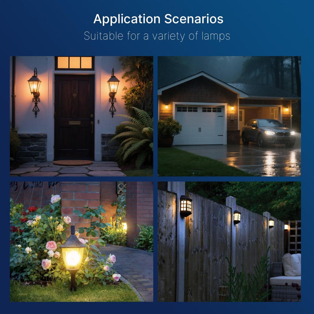 Dusk to Dawn Outdoor Sensor LED Edison Bulbs, 4W (40W Eqv.), 450LM, B11 LED Candelabra Bulb E12 Base, Auto On/Off