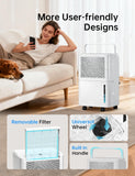 2500 Sq. Ft 30 Pints Dehumidifier Equipped With Drainage Hose, Automatic Defrosting, for Basement, Home, Bathroom