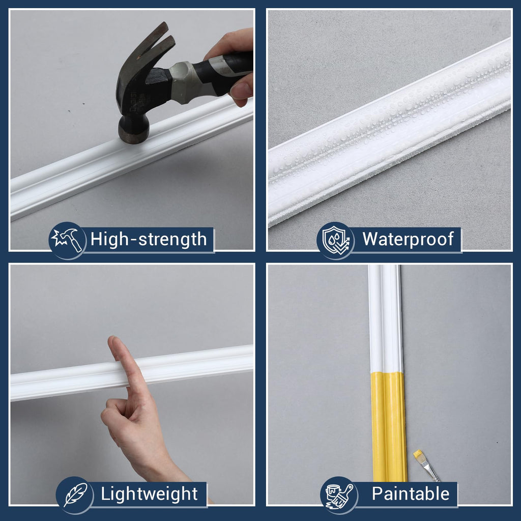 6 Pcs Pre Cut Wall Molding Set, Excludes Adhesives(Classic)