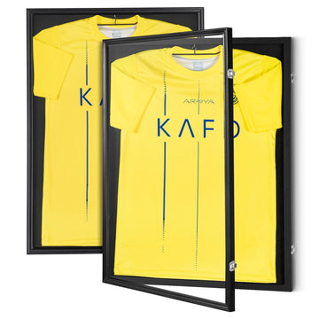 2PCs Jersey Display Frame Case, 23.3x31.2x1.5 in, Large Lockable Sport Jersey Shadow Box with 98% UV Protection PC
