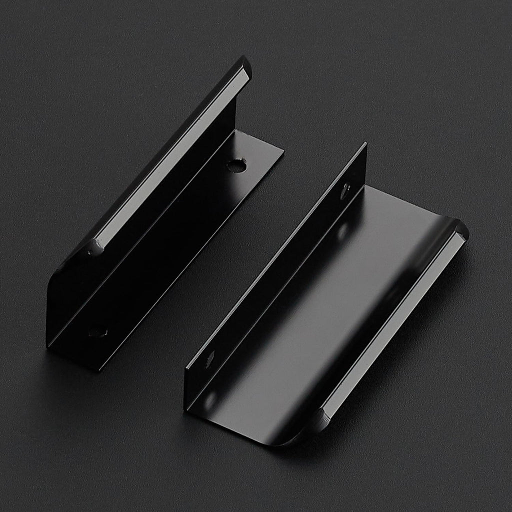 10 Pack Finger Pulls 76mm/3" Hole Center Black Cabinet Handle