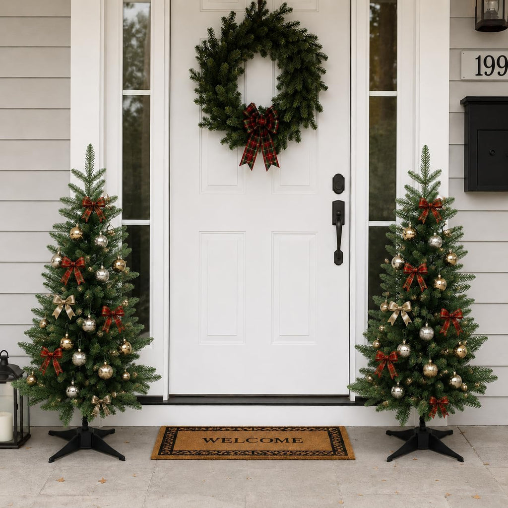 4FT Artificial Small Christmas Tree Realistic Mini PE Decor
