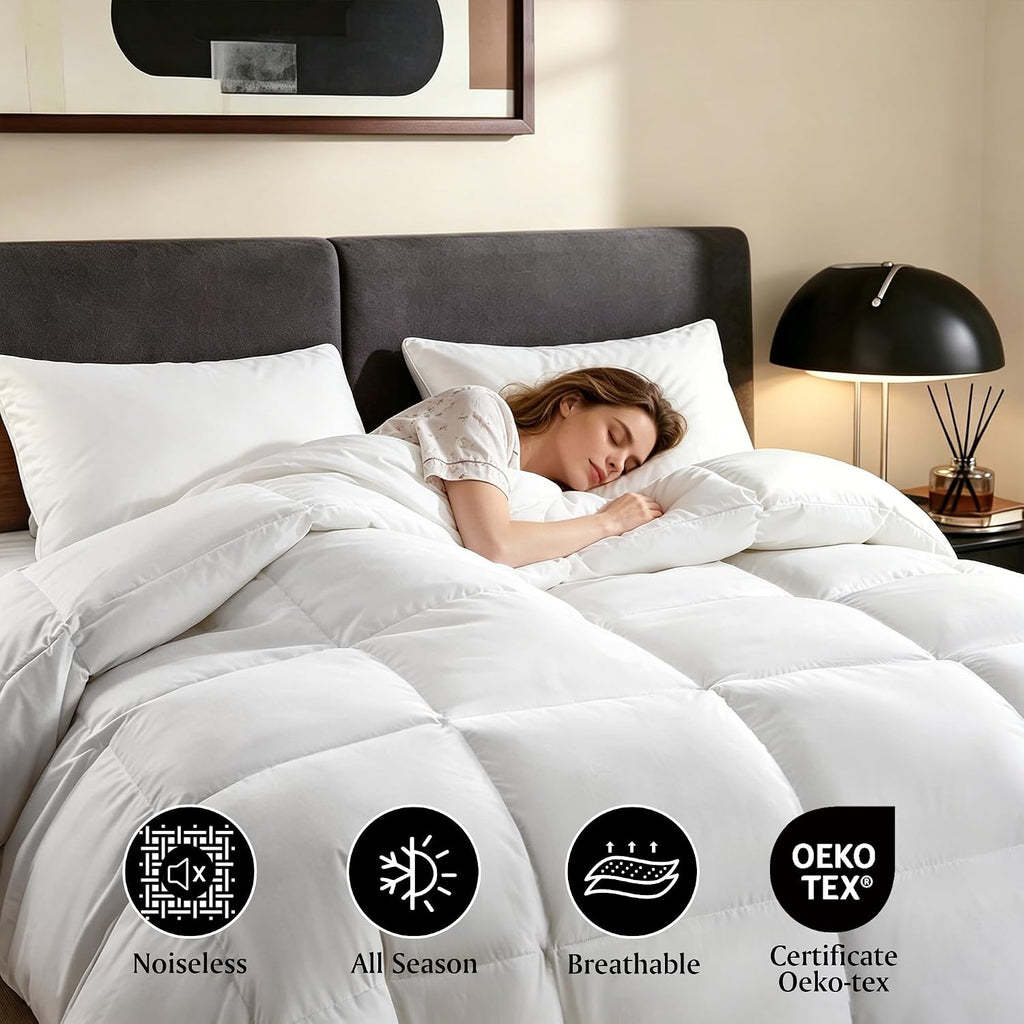 White Goose Feather & Down Fiber Comforter King