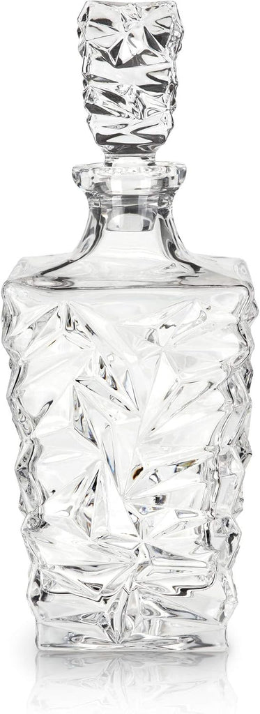 Prism Whiskey Decanter with Stopper, Crystal Liquor Decanter for Bourbon, Scotch, Vodka, Spirits, Wedding Gifts, Man