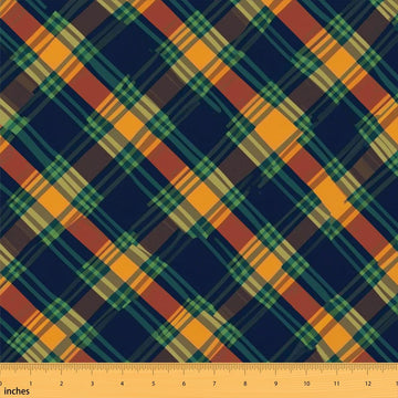 Colorful Tartan Upholstery Fabric, Scottish Plaid Fabric By The Yard, Geometric Stripe Decorative Fabric, Cross Line