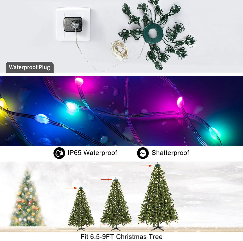 Smart LED Christmas Tree String Lights with Ring APP Remote Indoor Outdoor