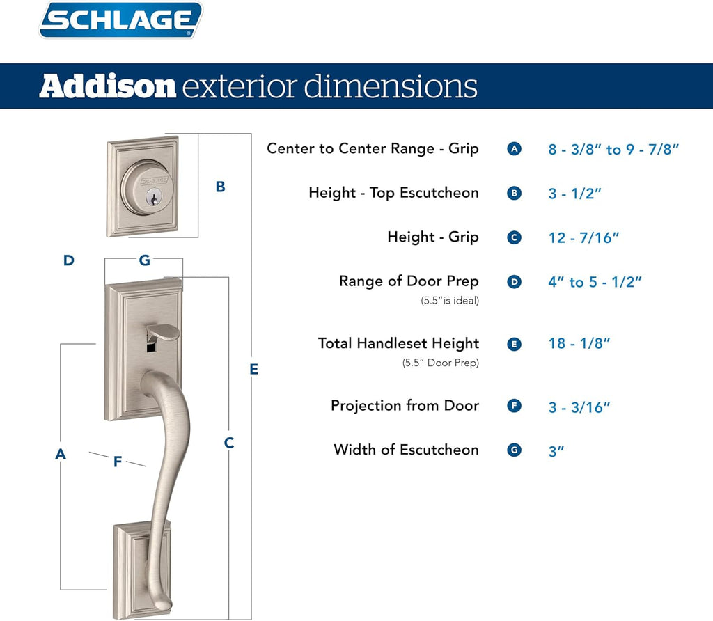 F60 ADD 622 GEO Addison Front Entry Handleset with Georgian Knob, Deadbolt Keyed 1 Side, Matte Black - Door Handleset