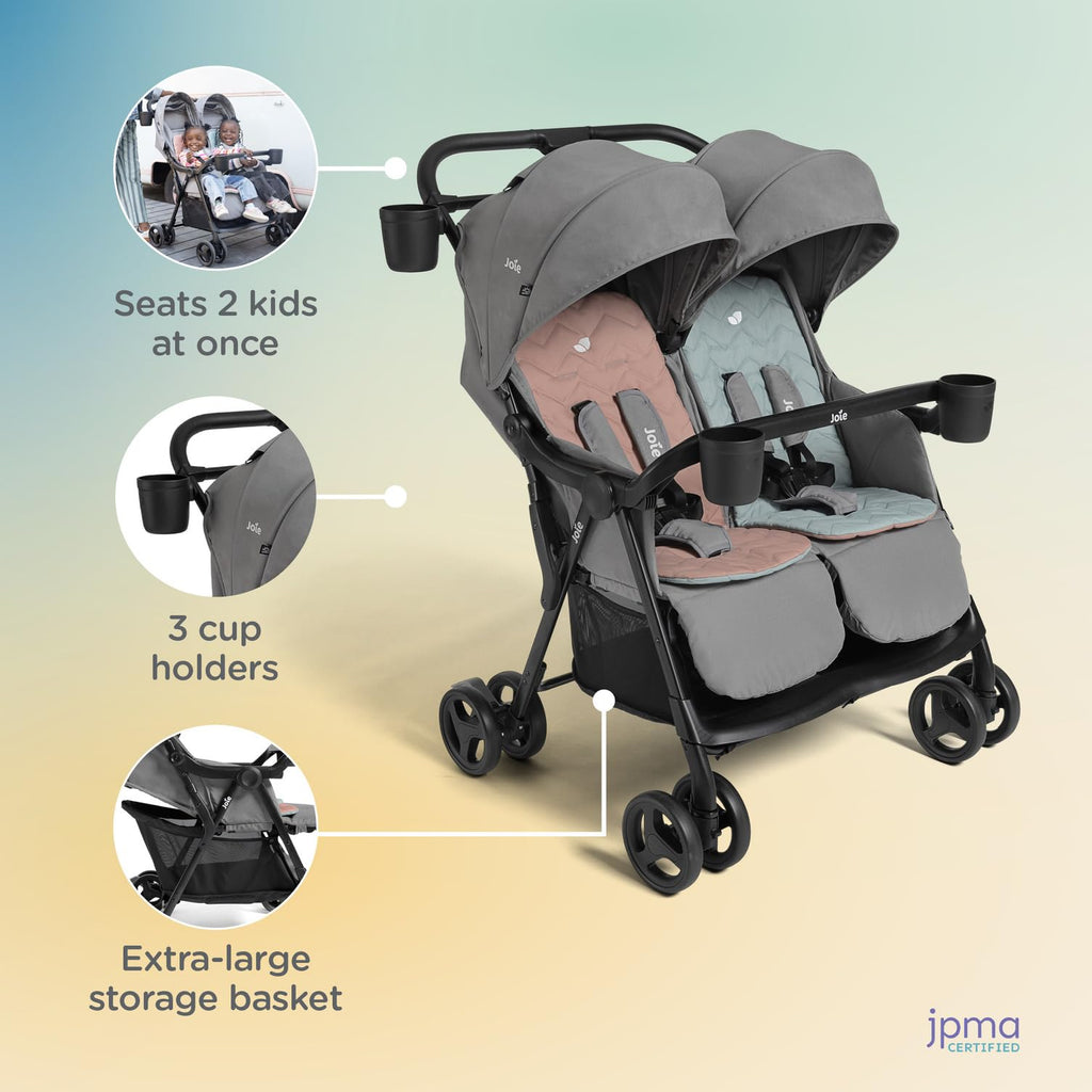 Baby Rosemary Side-by-Side Double Stroller - Lightweight, Compact
