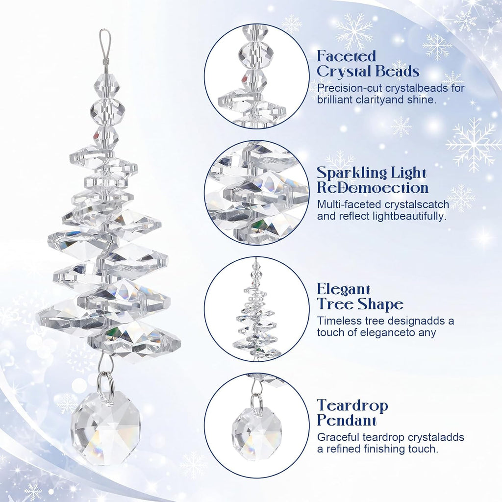 Christmas Tree Decoration Crystal Hanging Ornaments - Set of 24