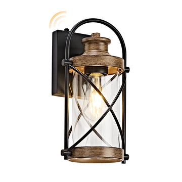 Dusk to Dawn Outdoor Wall Lights Fixtures, Waterproof Exterior Lighting Fixtures with Photocell Sensor, Vintage Faux